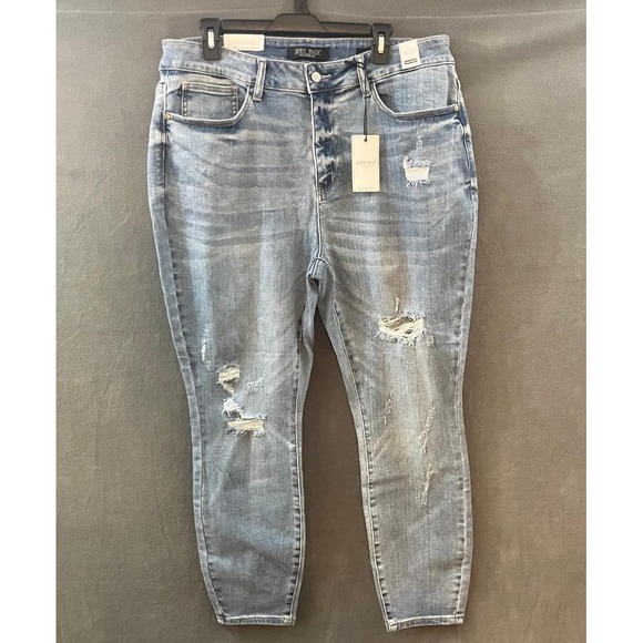 Judy Blue Denim - NWT Judy Blue Womens High Waist Distressed Skinny Jeans Light Blue Plus Size 20W